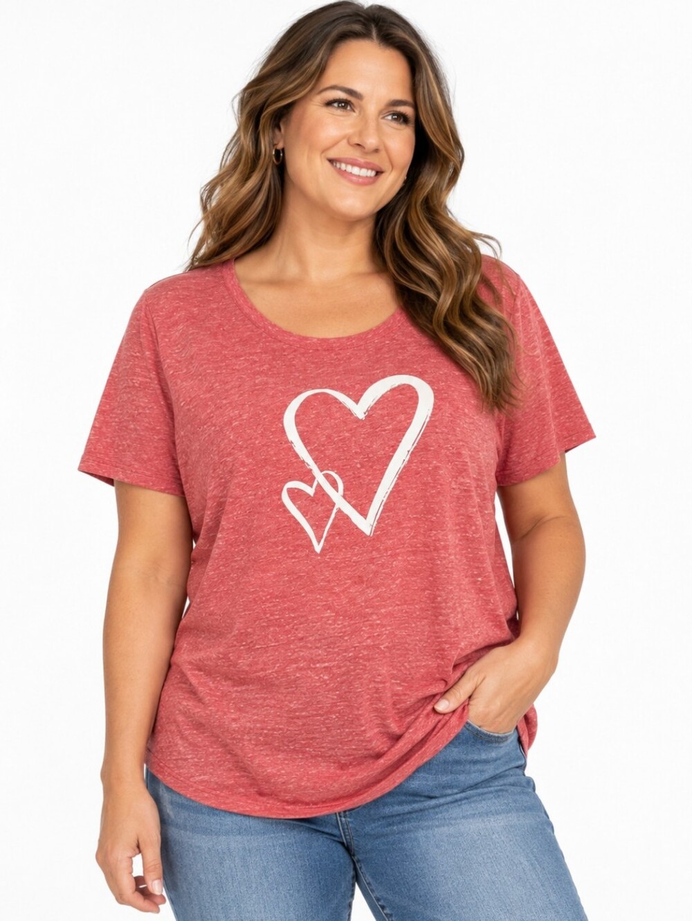 St. John’s Bay Double Heart Graphic Tee – XXL